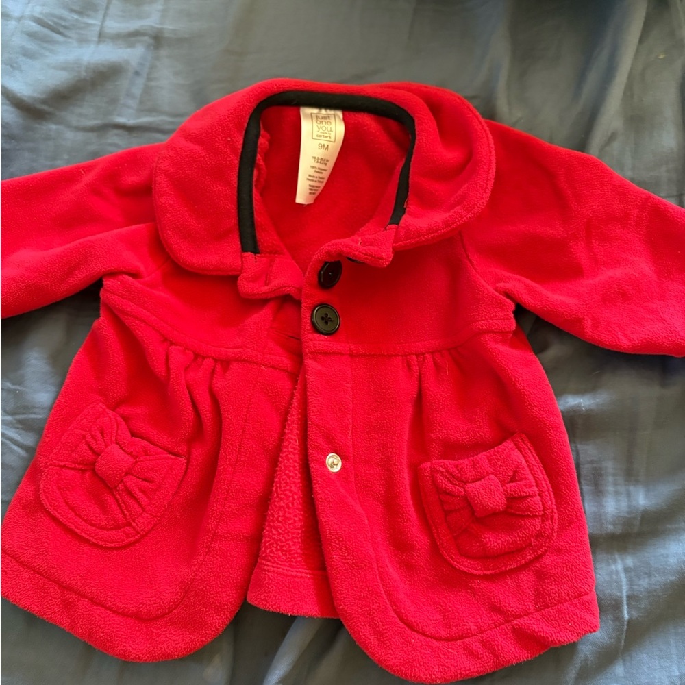 Red Kids Jacket with Bow Pockets